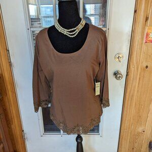 Top Coldwater Creek NWT Cocoa Brown, size medium